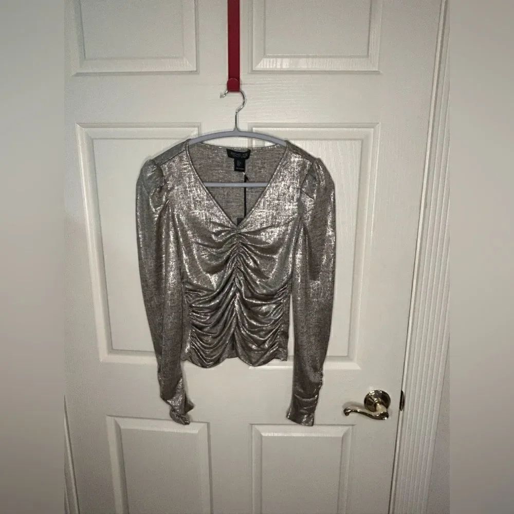 Rachel Zoe metallic blouse
